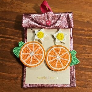 Sinply Southern Beaded Citrus Theme Earrings